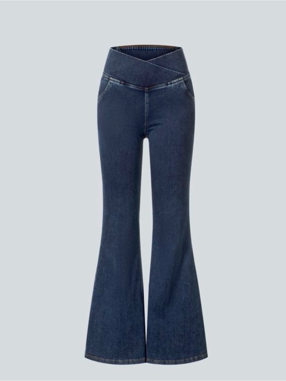 Halara Flex High Waisted Crossover
Pocket Washed Casual Jeans Size Med Ex Tall